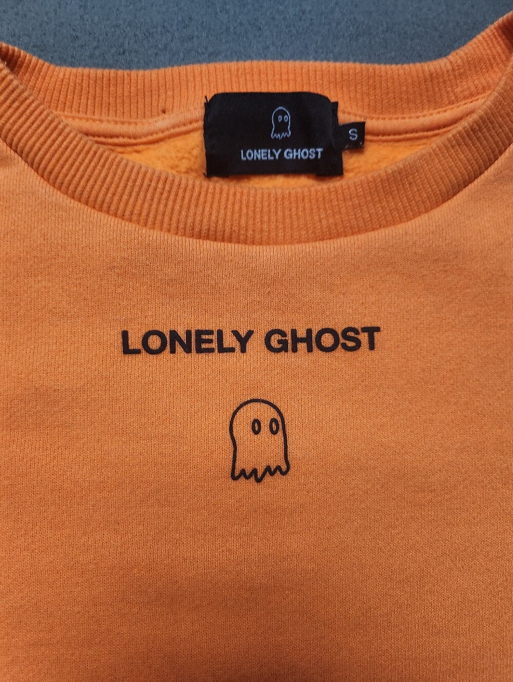 “TEXT ME WHEN YOU GET HOME” Lonely Ghost Orange Crewneck Sweatshirt 🧡